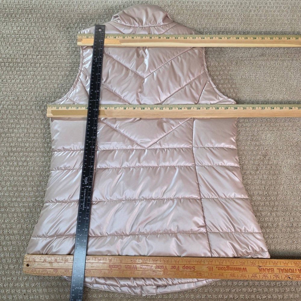 Puffer Vest Women Large Pink Rose Gold Metallic Quilted‎ Maurices, NWOT - Picture 8 of 8